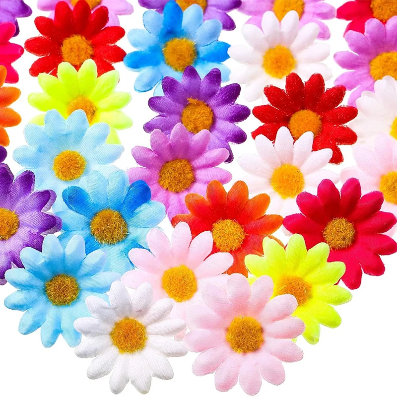 10/50/100PCS Mini Daisy Decorative Artificial Silk Flowers Party Wedding Decoration Home Decor Accessories  Without Stem