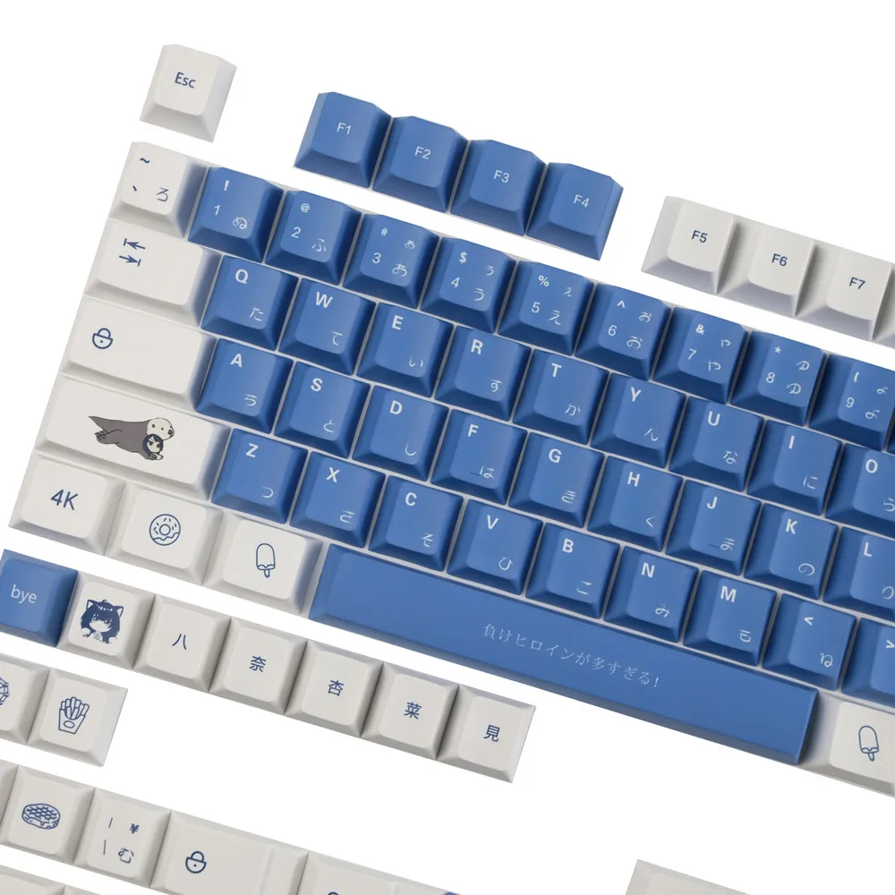 Eight Nai Keycap Set 142 Keys Japanese Cherry Profile 5 Side DYE Sublimation ISO Enter For Mx Switch Mechanical Gaming Keyboard