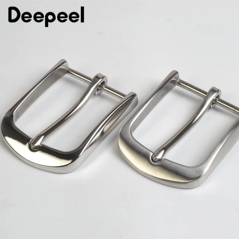 Deepeel-男性用ソリッドステンレススチールベルトバックル、ウエストバンドジーンズ、メタルピンバックル、diyレザークラフトベルト、アクセサリー、40mm