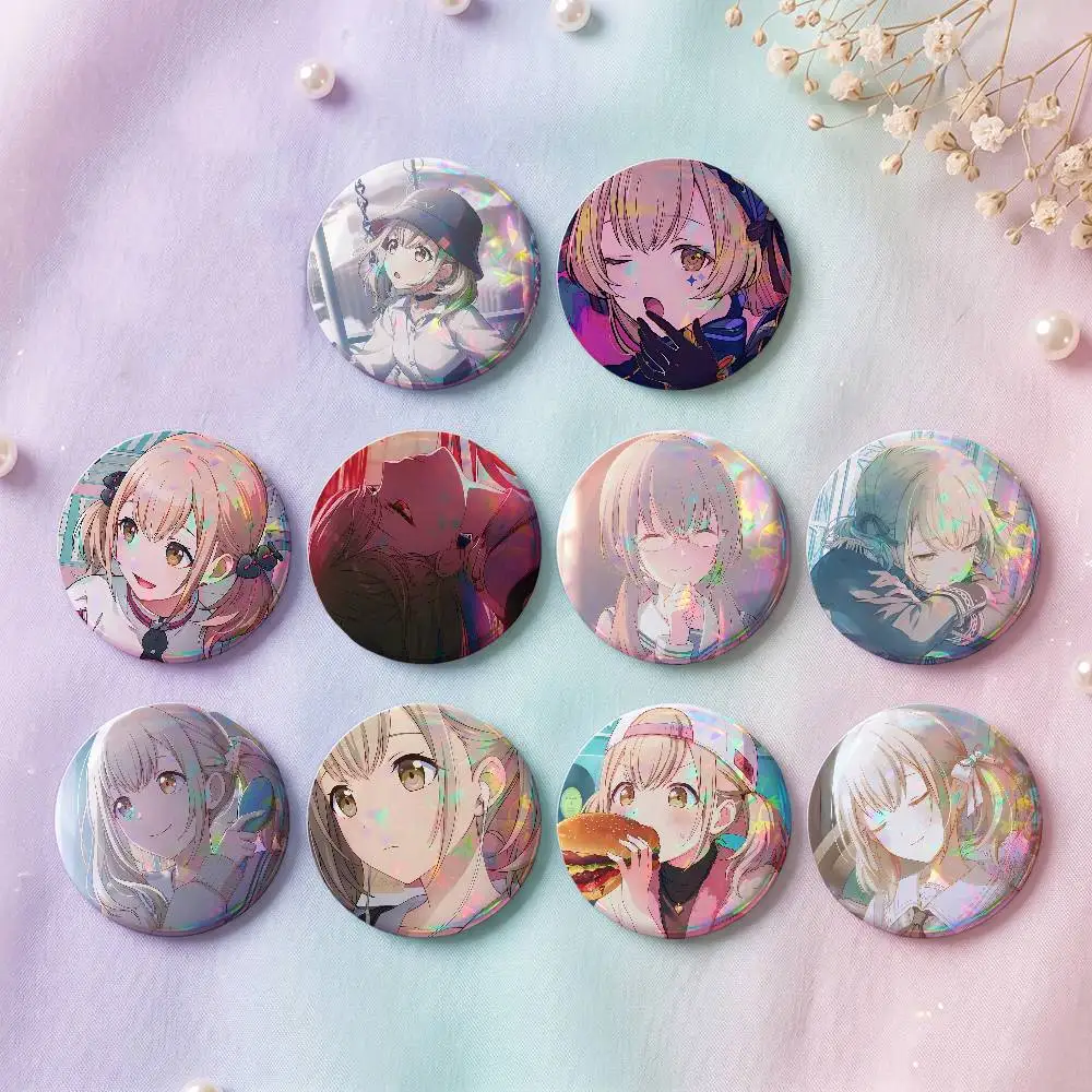 Azusawa Kohane Anime Figure Badges 25 32 44 58 75 Mm Round Cosplay Pin Bag Decor Fans Collect Friends Gifts Brooch Souvenir