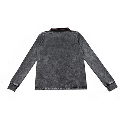 BARCALI Jugend-Set: Marineblauer und Schwarzer Pullover mit Maxirock, Langarm, Kontrastkragen und Reißverschluss, French Terry für den Winter – Detail 11