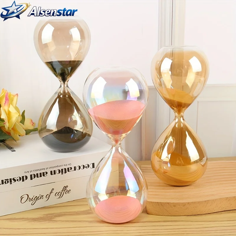 1pc Colorful 30-Minute Decorative Sand Timer Colored Glass Design Home Office Party Table Centerpiece Decor Ideal Gift Idea