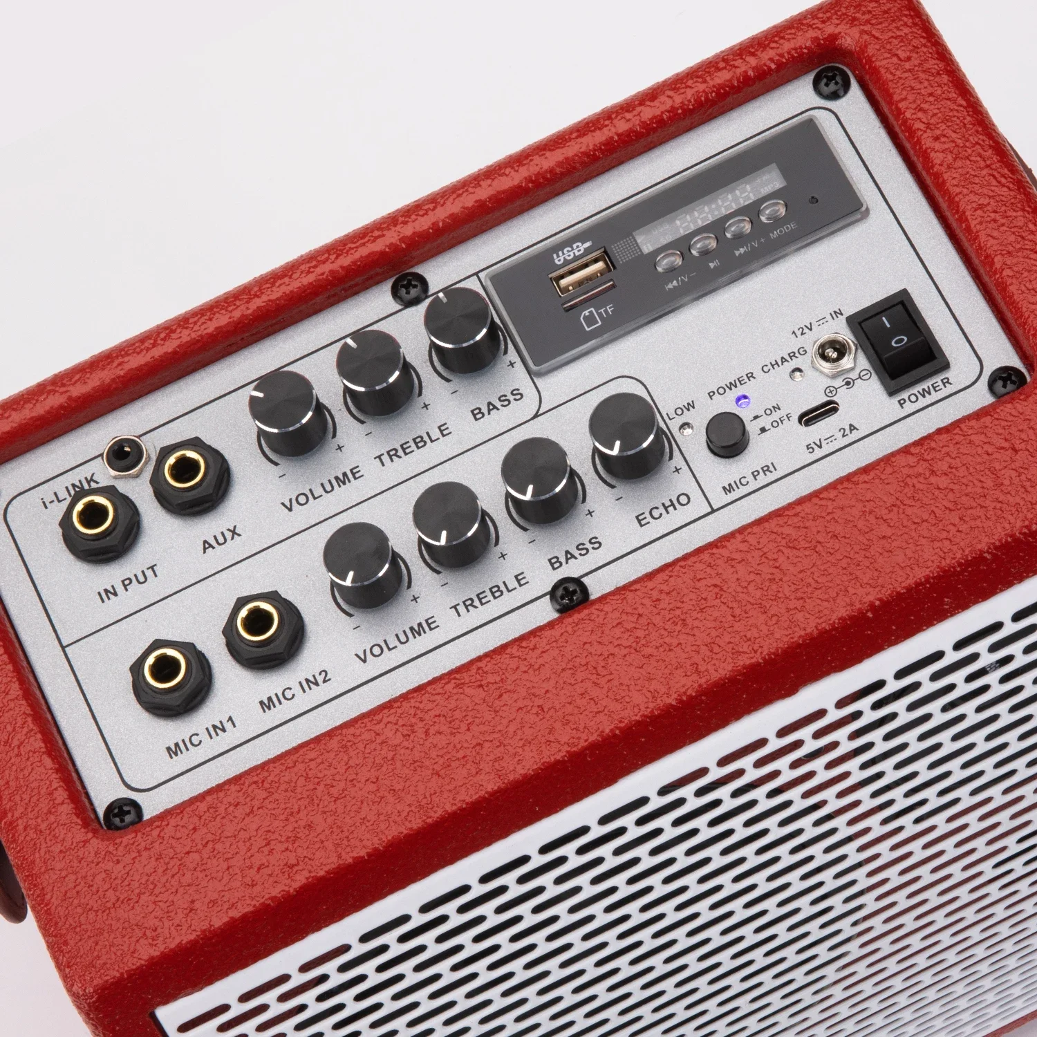 ขายร้อนไฮไฟแบบพกพาลําโพงคาราโอเกะกีตาร์เสียงเบสไมโครโฟนเล่นและร้องเพลง KTV กลางแจ้งแบบพกพาชาร์จ BT ลําโพง