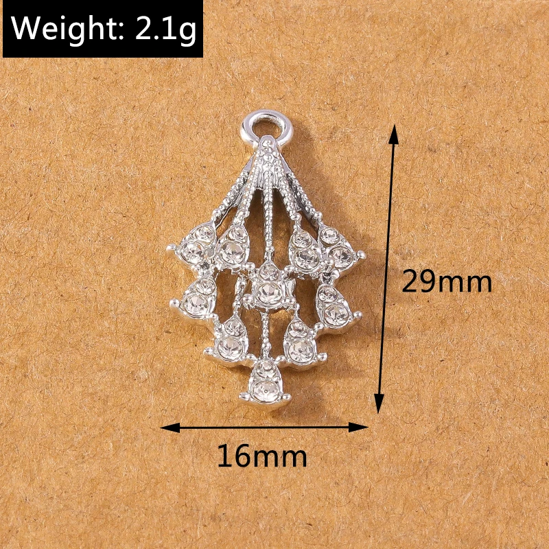 10 Stück 17*20mm Funkelnder Kristall CZ Schneeflocke Charms Anhänger für Schmuckherstellung DIY Ohrringe Halskette Zubehör Zubehör – Detail 11