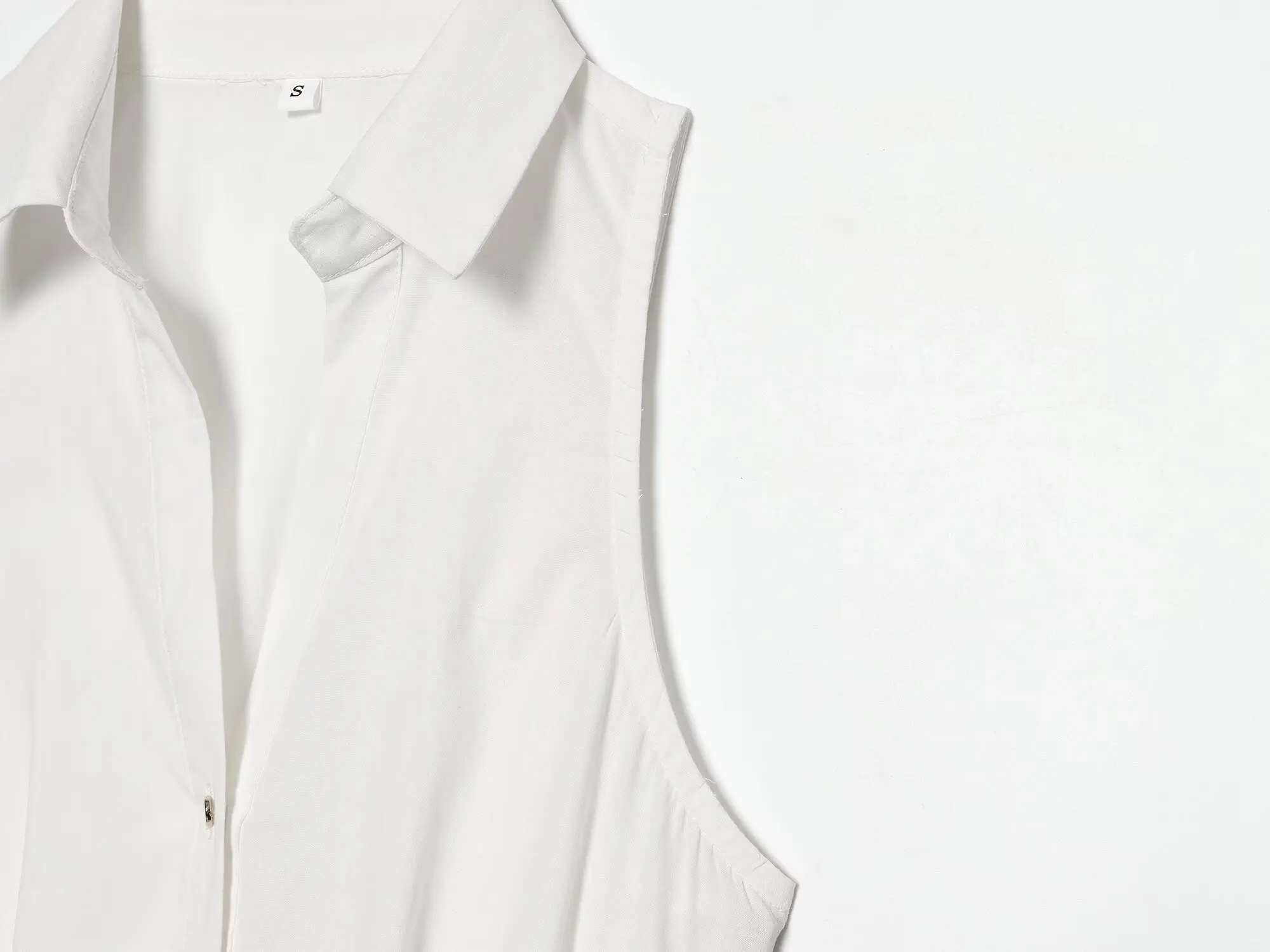 TFMLN 2026 Elegantes Damenkleid mit Revers und Gürtel, ärmellos, einreihig, A-Linie, Midikleid, einfarbig, für Büro und Freizeit – Detail 7