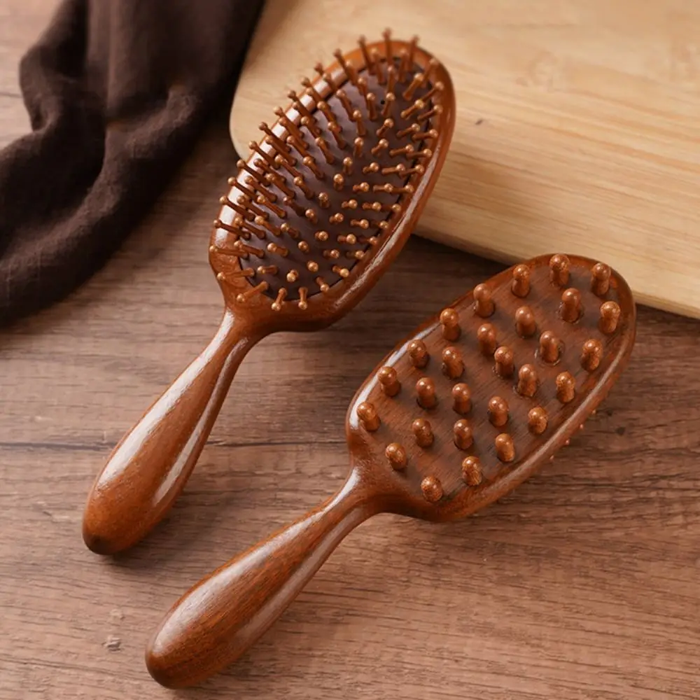 

Portable Double Sided Sandalwood Air Bag Comb Golden Silk Scalp Massage Wood Comb Nose Anti Static Air Cushion Comb Women