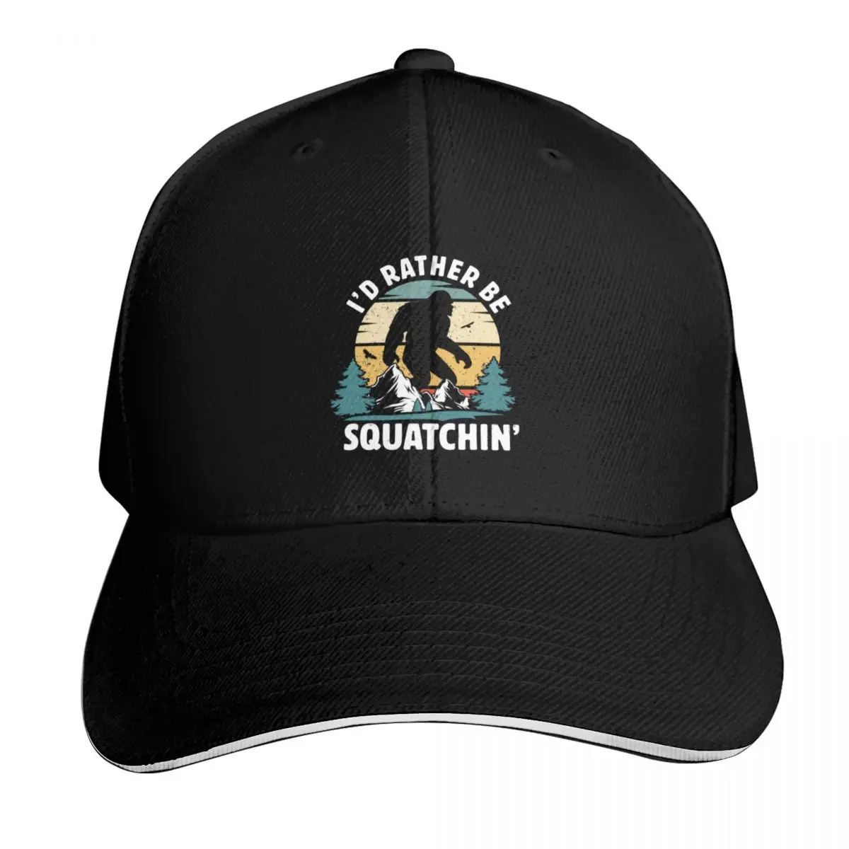 id rather be squatchin Baseball Cap Lightweight Packable Gift for Him Her Casual Daily Wear