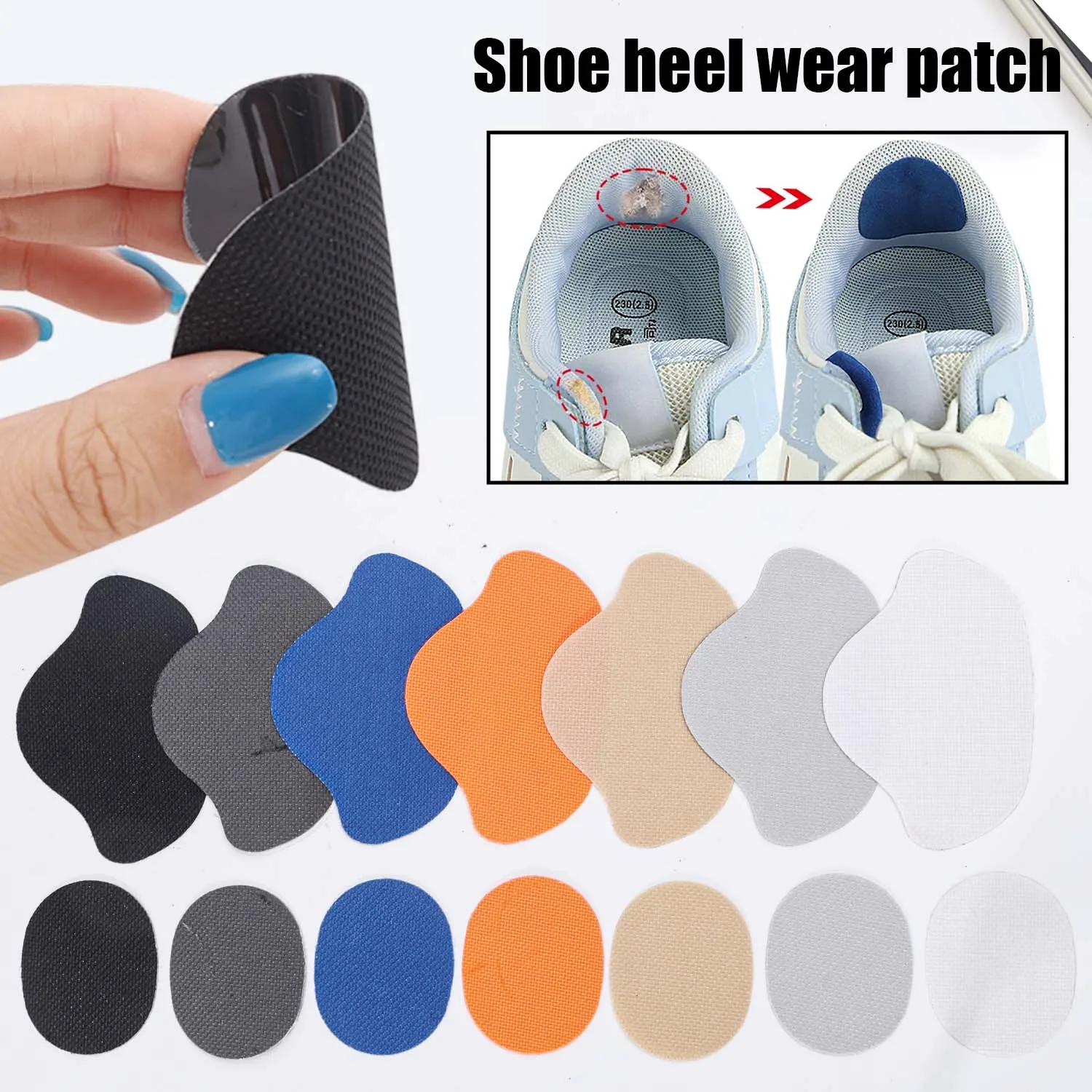 Multicolor Shoe Damaged Area Repair Sticker Adhesive Sports Shoes Patches Anti-Wear Heel Shoe Inserts Care Accessories Unisex