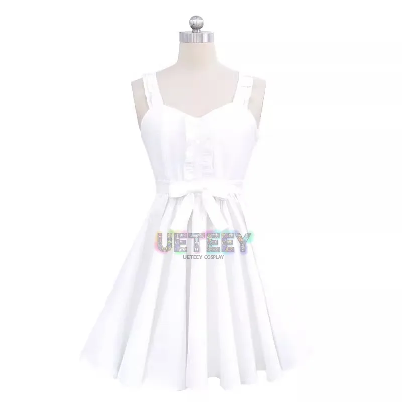 UETEEY Anime Date a Live Cosplay Takamiya Mio mujeres chica vestido blanco arco accesorios para el cabello traje disfraz de Carnaval