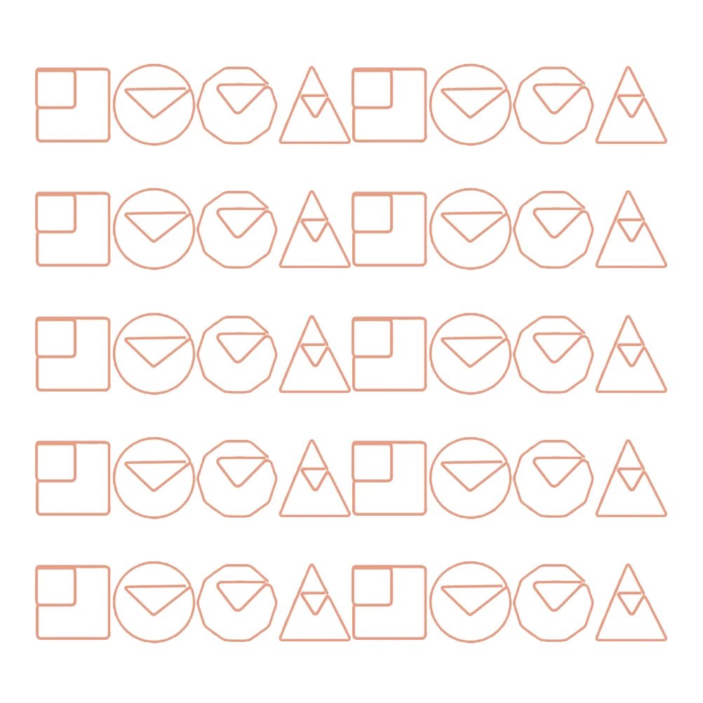 

60pcs Cute Geometry Iron Paper Clips Multi-Use File Clips Document Accessories Decorative Paperclips For Office Home