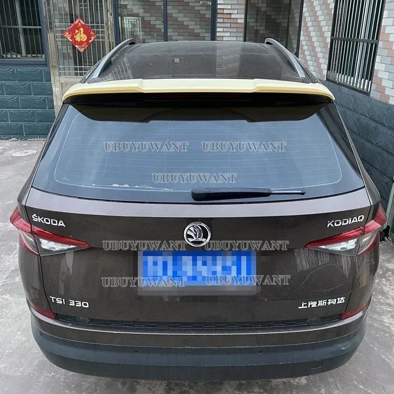 New Design High Quality ABS Material For Skoda Kodiaq 2017 2018 2019-2023 Spoiler Primer Paint Rear Trunk Roof Rear Spoiler