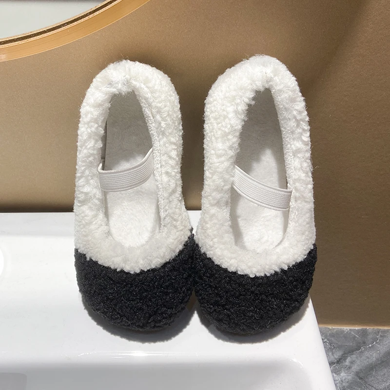 Winter New Children Flat Shoes Fur Cover Toe Light Warm Kids Casual Shoe 2024 Plush Warm Non-slip Leisure Comfy Boys Girls Shoe