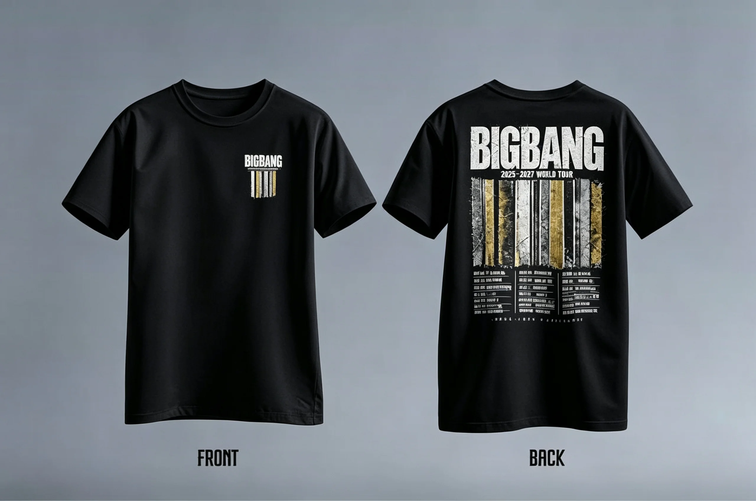 Bigbang 20. Jubiläums-Merch-T-Shirt 2025-2027 Welttournee Vorder- und Rückseitengrafikdruck Kpop Unisex Kurzarm-T-Shirt für Fans – Detail 7