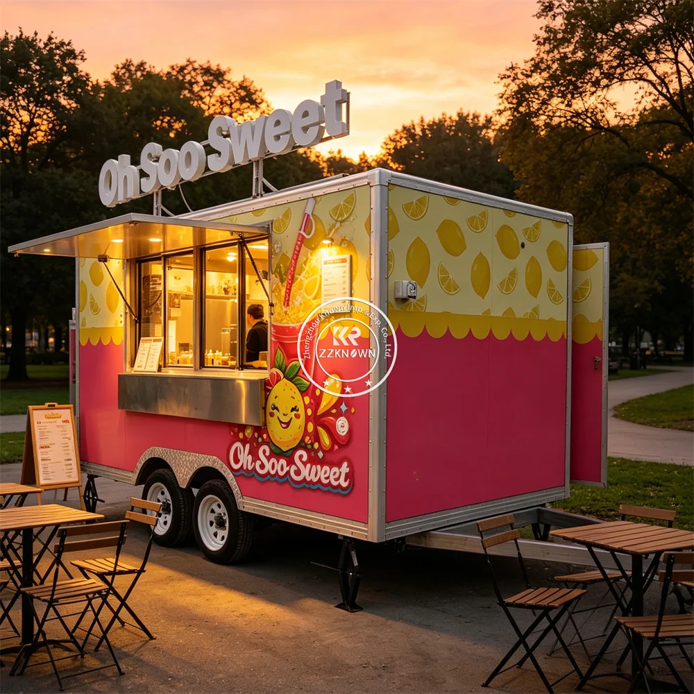 

Mobile Catering Food TruckHot Dog Snack Cart Pizza Trailer USA Customized Food Trailer With Professional Kitchen Setup