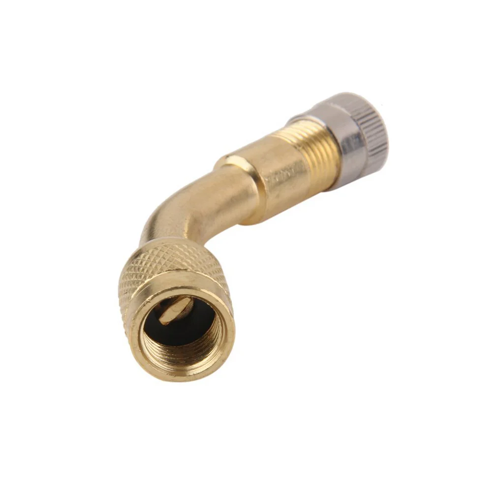 

Copper 135 Degree Tyre Adaptor Valve Extender for Car Motorcycle Monocycle Front Rear Stems Accessory Golden