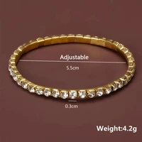 Bracelet en cristal pour femmes, chaînes élastiques, couleur or, bijoux à main, accessoires de mariage, nouvelle mode 2