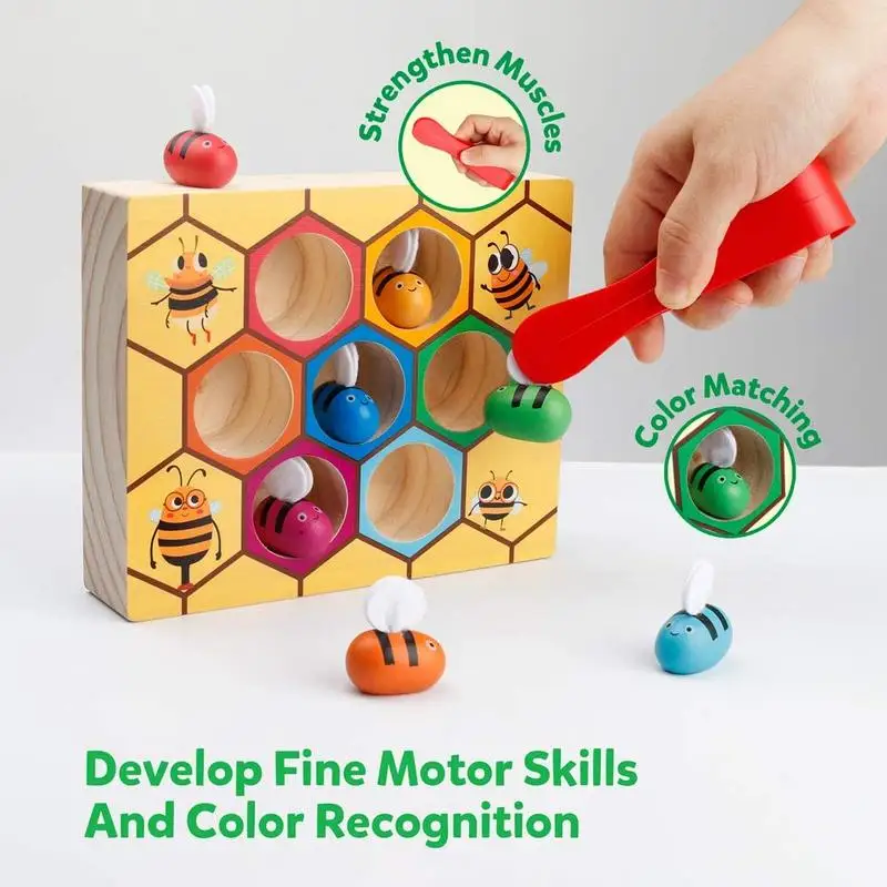 

Hive Game Montessori Wooden Color Sorting and matching board game interactive Puzzle game Fine Motor Skill Toy for Toddler