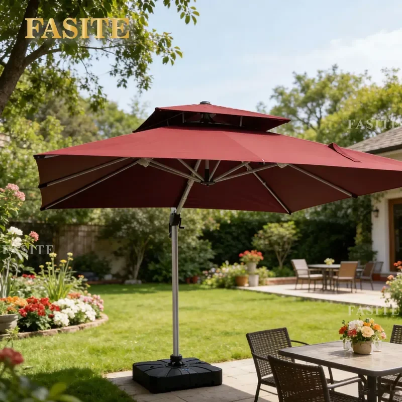 For Aluminum Alloy Outdoor Parasol Roman Umbrella for Courtyard Hotel Restaurant Cafe Villa Garden Large Sunshade Windproof