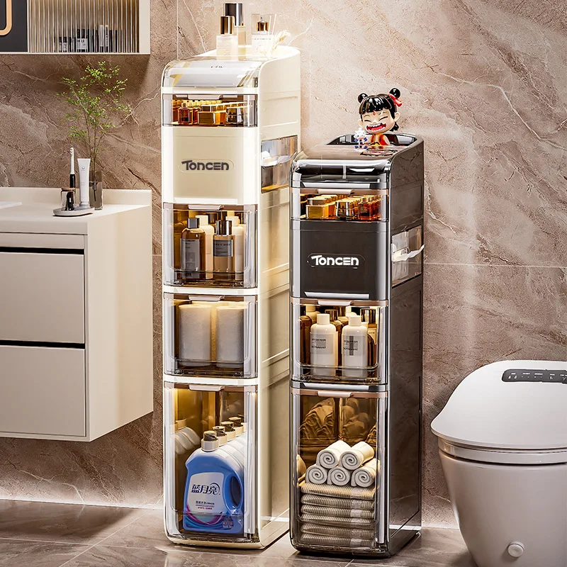 

Modern Storage Holders Mobile Organizers Racks Bathroom Display Storage Rack Dust-proof Floor Holder Aesthetic Home Furniture