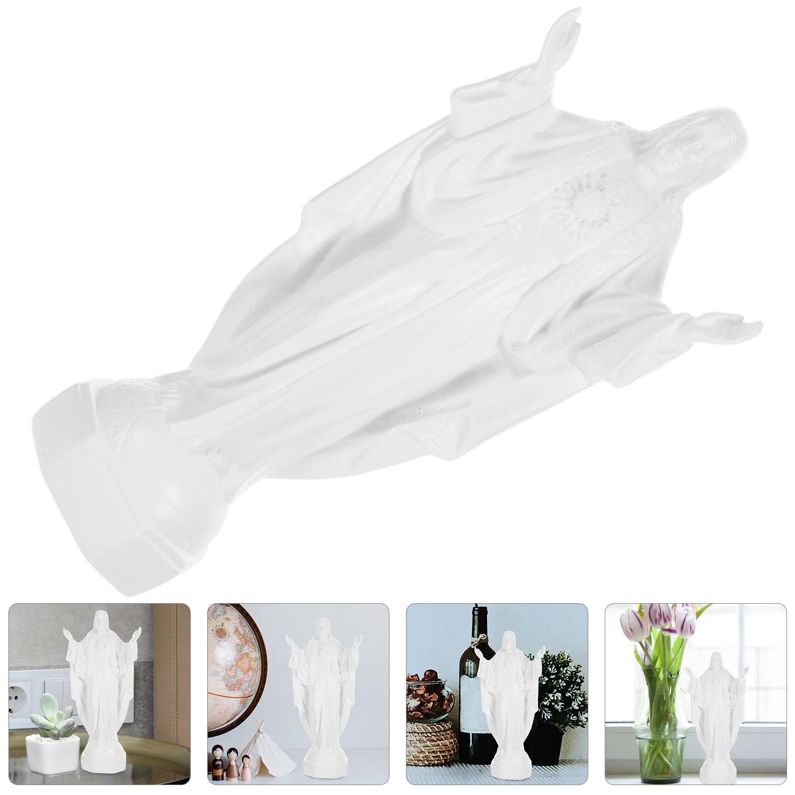 

Statue White Resin Statue Figurine Crafted Home Jesus Ornament Church Desktop Jesus Ornament Decoration Figurine
