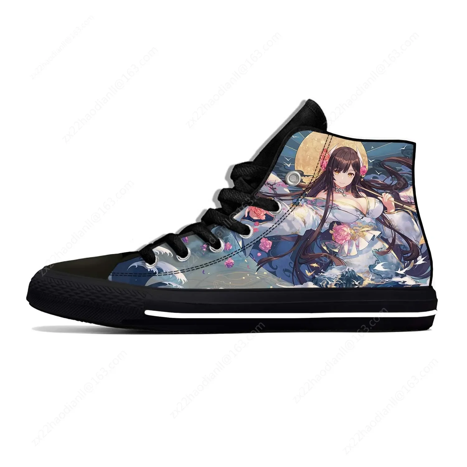 Hot Anime Azur Lane Lightweight Cloth 3D Print Funny Cool Fashion High Top Canvas Shoes Mens Womens Casual Breathable Sneakers