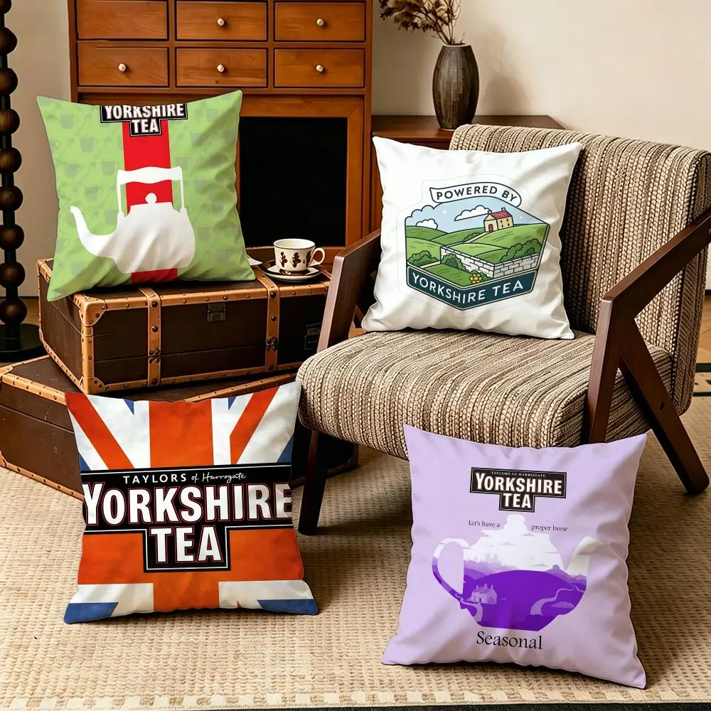 Brand-Yorkshire TeaS Cushion Cover Soft Velvet Cushion Cover Set 4Pcs 50x50 45x45 Zipper Pillowcase for Home Decor