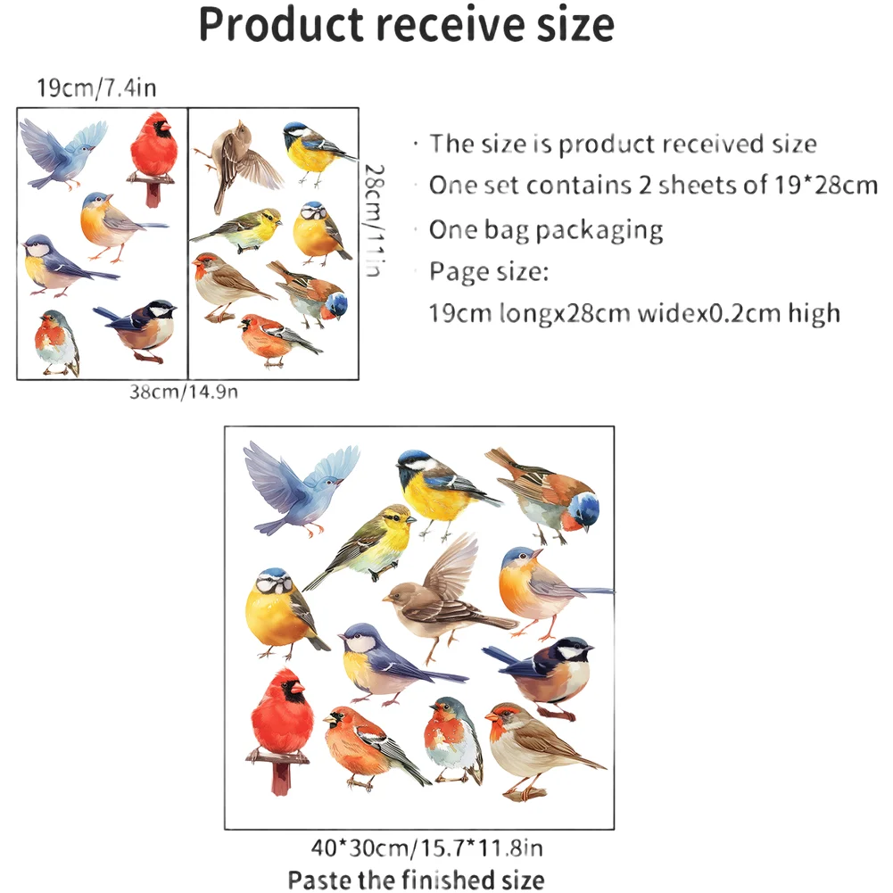 For Modern Home Decor Bird Wall Decal Decorative Wall Art For Bedrooms Wall Decals Long Lasting PVC Vibrant Design