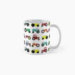 Tractors Print Classic  Mug Cup Drinkware Picture Tea Simple Handle Round Coffee Printed Image Photo Gifts Design