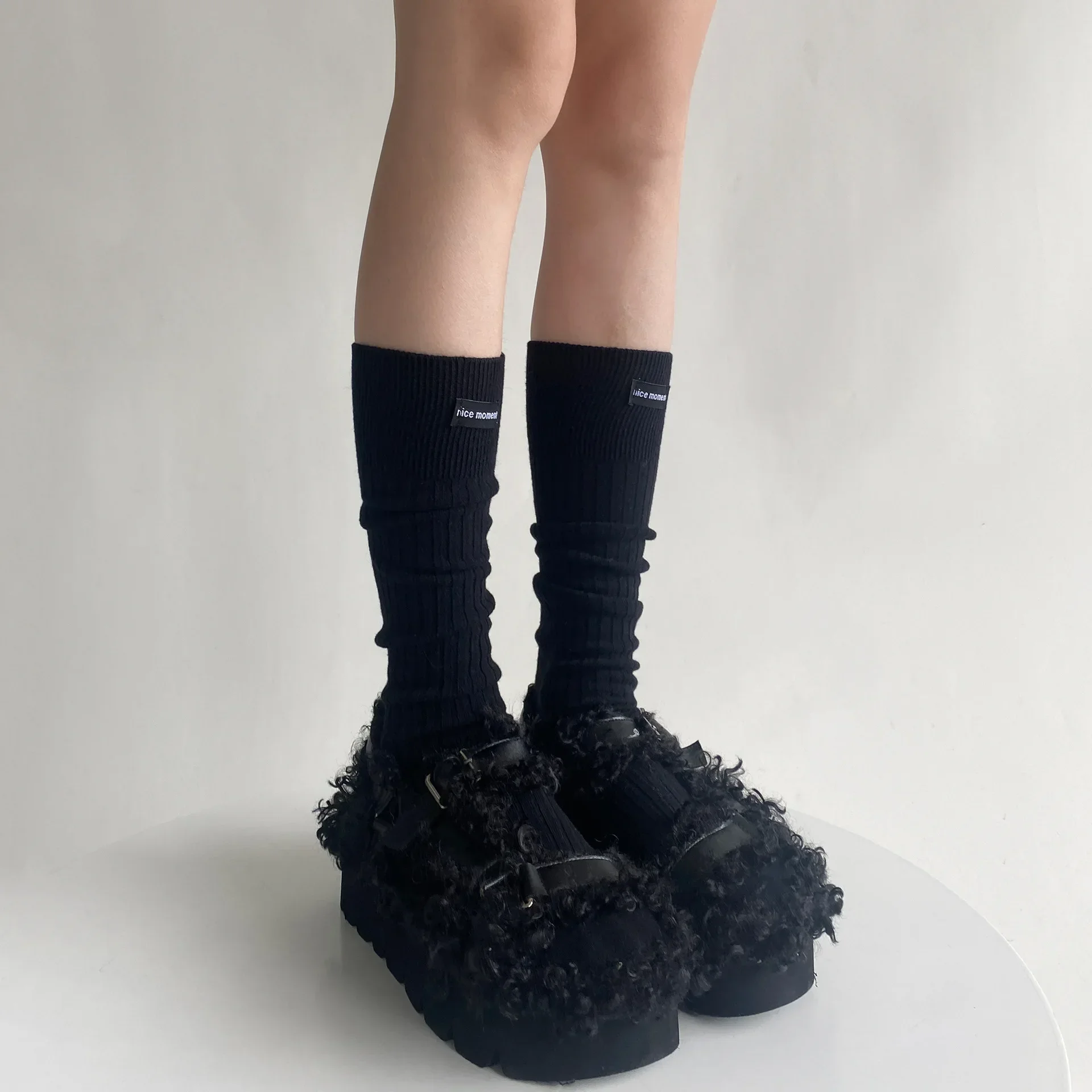 Einfarbig Lange Socken Strümpfe Frauen Herbst Winter Baumwolle Knie Socken Frauen Strümpfe JK Japanischen Stil Vintage Knie Hohe Socken