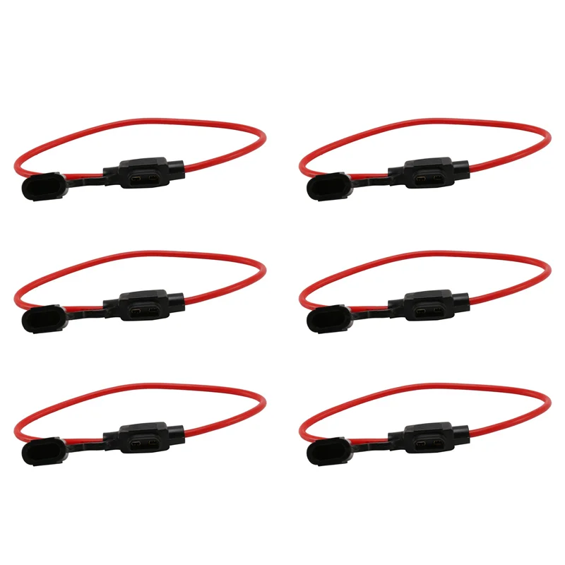 

AT44-6X 14AWG Wire In-Line Car Automotive Mini Blade Fuse Holder Fuseholder 20A