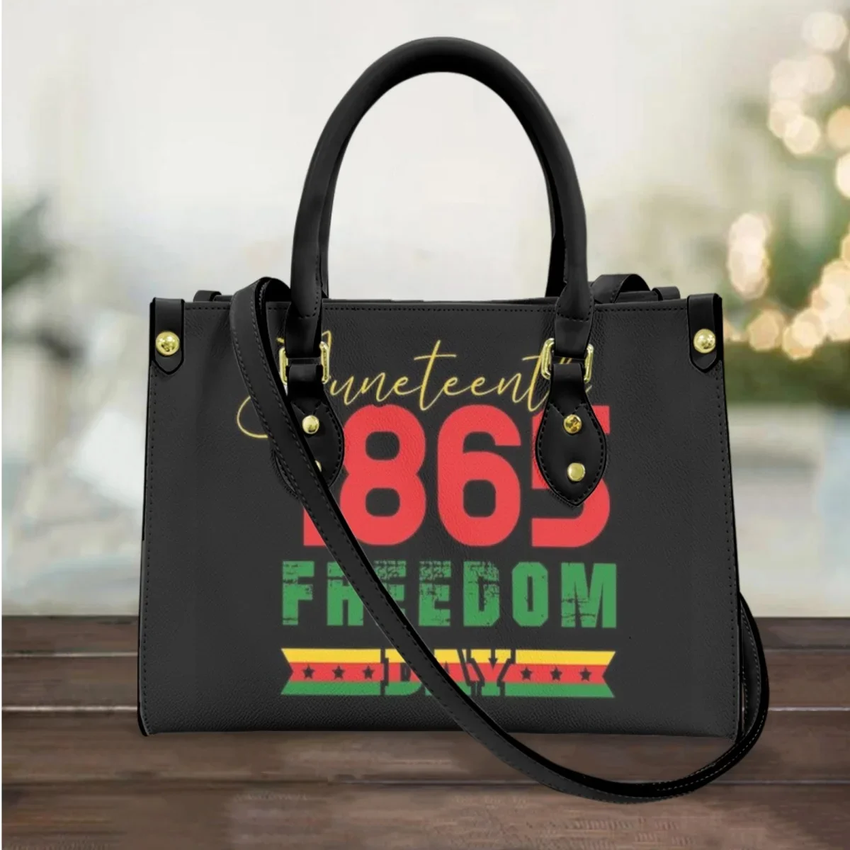 

Handbag for Women New Vintage Popular Girl Fashion Shoulder Bag Black History Month Juneteenth 1865 Print Top Handle Clutch Gift