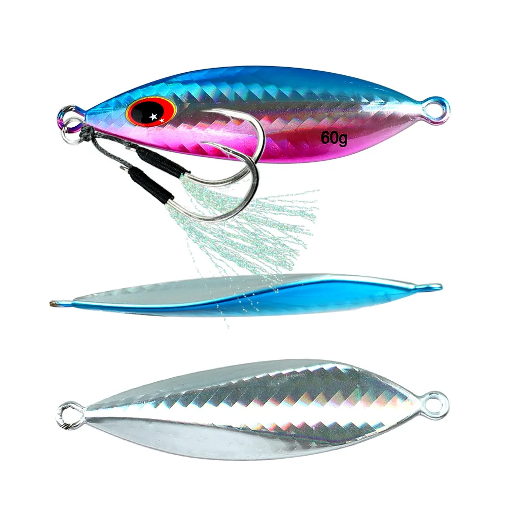Micro Jigging Slow Pitch Lure Vertical 10g 20g 30g 40g 60g Hard Bait Jig Shore Slow Metal Jig Lure for Sea Bass Fishing Tackle - view 5