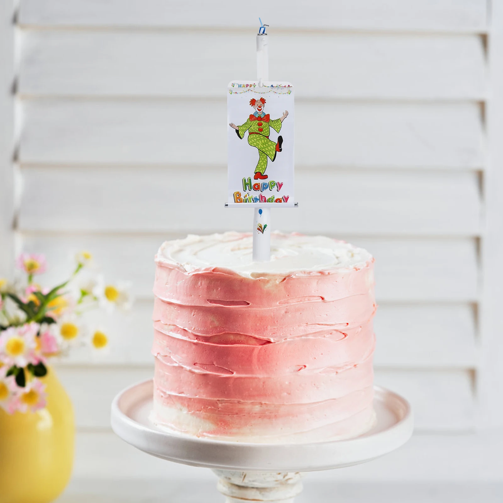 Clown Banner Birthday Candle Classic Clown Pattern Banners Decorate Candles for Party and Festival Decoration