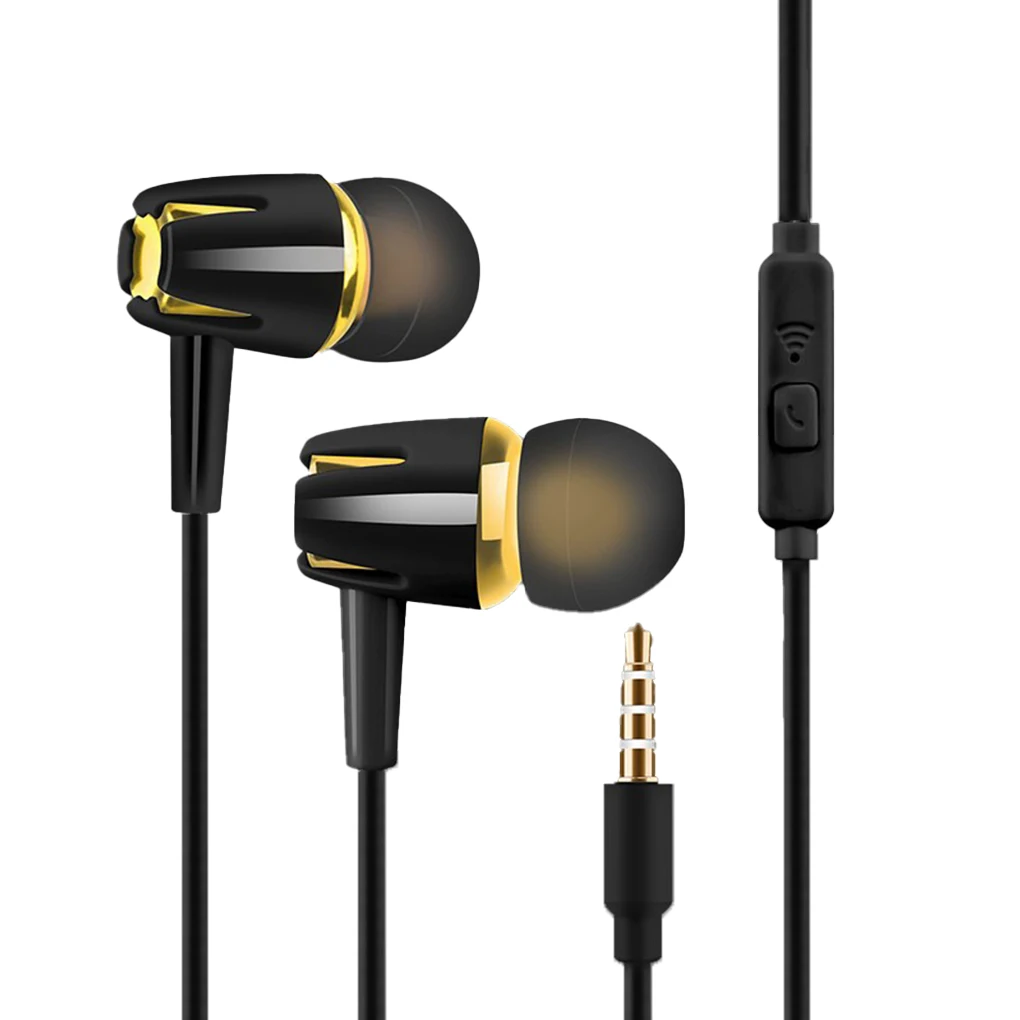 Universal Wired Earphone Running in-ear Line Control Soft Eartips Headphone Music Listening 3.5mm Earbuds Headset