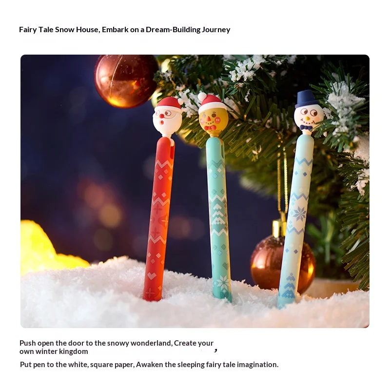 أقلام جل لطيفة لعيد الميلاد من KACO، قلم تخفيف التوتر ثلاثي الأبعاد سريع الجفاف، مستلزمات مدرسية مكتبية، أدوات تخزين مثالية #3