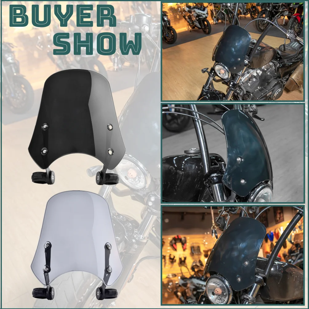 Motorcycle Windshield Windscreen For Harley Davidson FXDF Fat Bob FLD Switchback Street Bob Wind Deflector Shield Screen 40~50MM