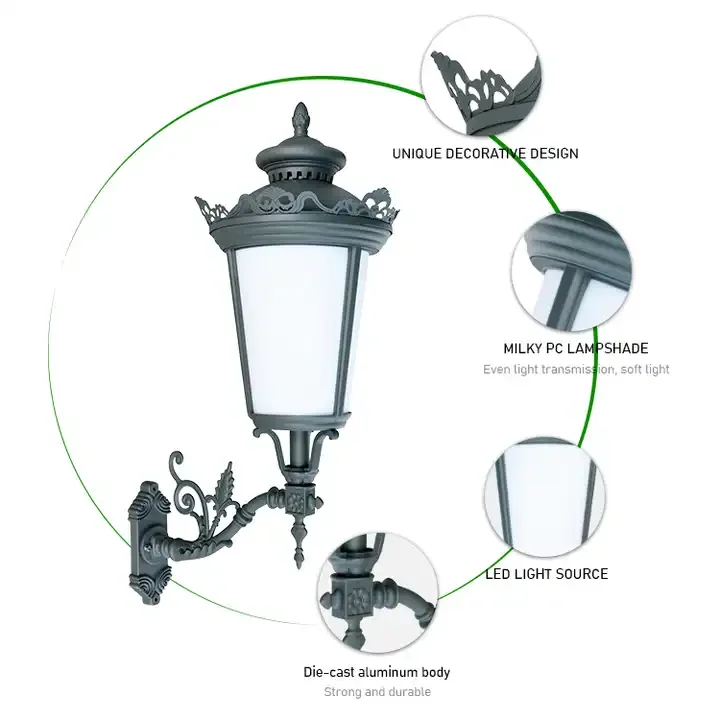 Antique Aluminum LED Wall Sconce Adjustable Waterproof Outdoor Wall Lamp High Quality For Villa Garden Street Road