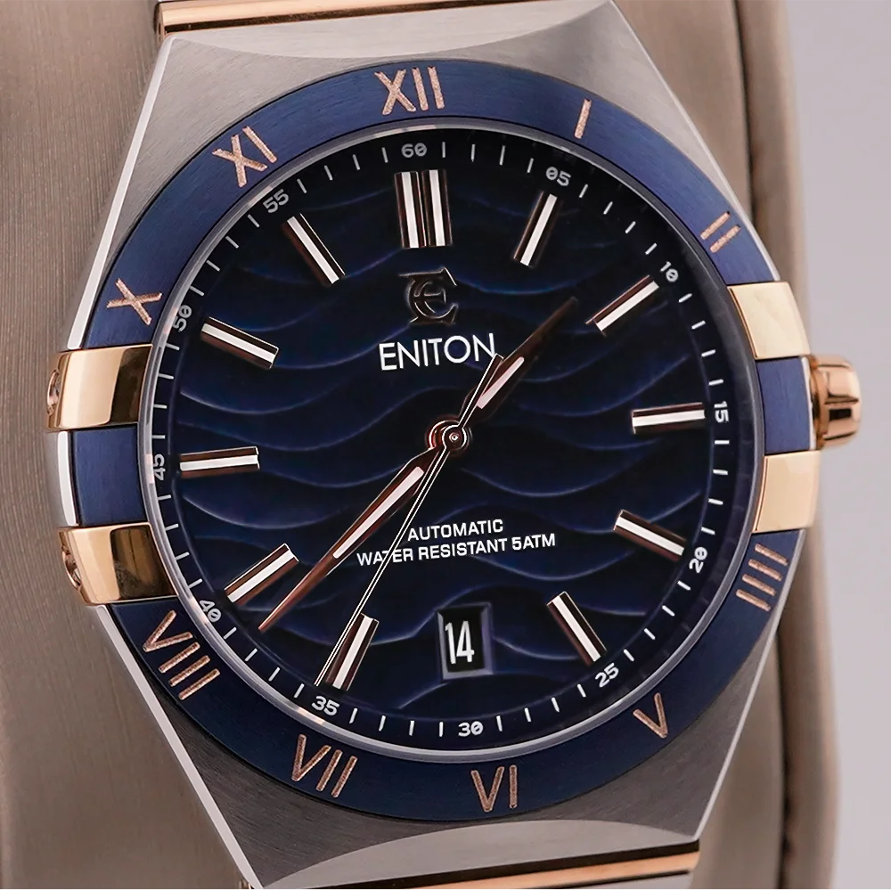 ENITON 40mm zegarki luksusowy męski zegarek ze stali nierdzewnej 316L biznesowy zegarek NH35 ruch automatyczny zegarek okrągły świecący męski zegarek