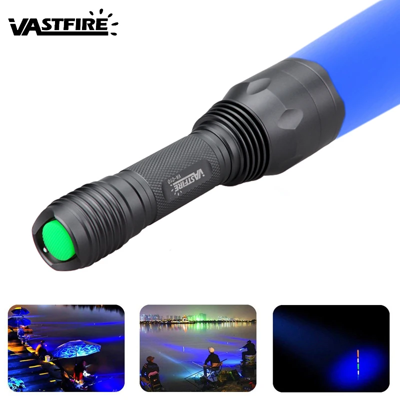 10000LM Portable Green/Blue/Red Light Flashlights Adjustable Focus Torch Mini Flashlight Pocket Outdoor Flashlights Small Torch