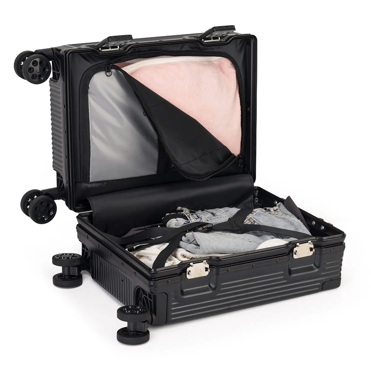 16-дюймовый чемодан для ручной клади, мини-легкий чемодан на колесиках для женщин, дорожный чемодан на колесиках с алюминиевой рамой и паролем