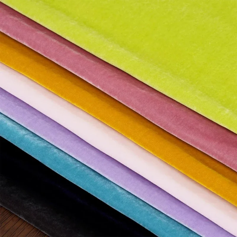 

Velvet Solid color High-fidelity Silk Fabric for DIY Sewing Dressn Cheongsam Top Skirt Wide-leg Pants Clothing Fabric