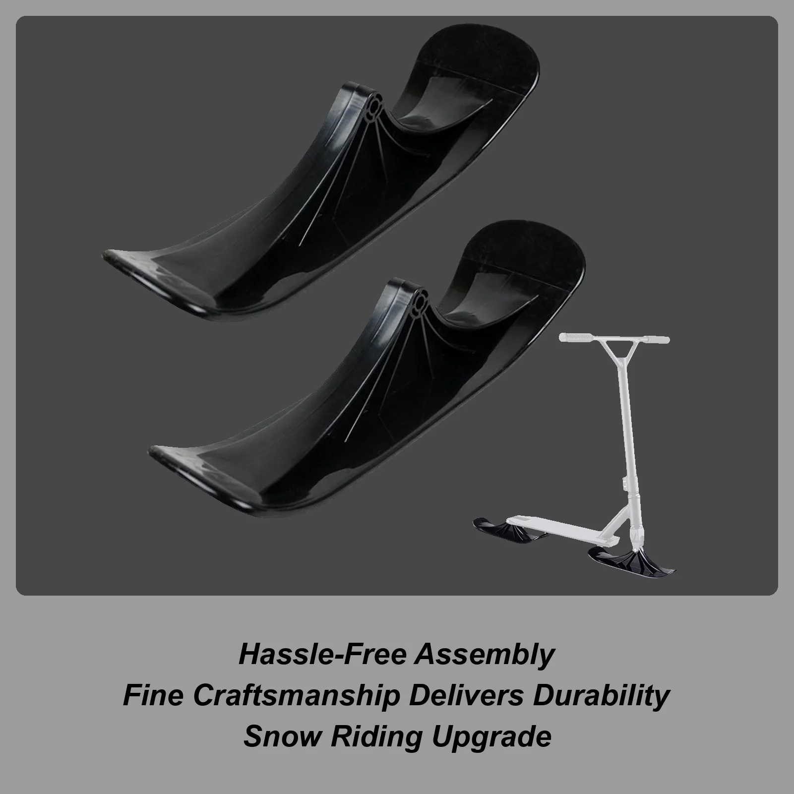 

Snow Sled Conversion Kit 1 Pair Lightweight Ergonomic Winter Sports Sledge Snow Sled Ski Scooter Conversion Kit for Sand Grass