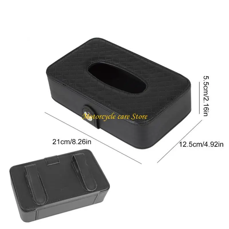 

U75F Tissue Case Leather Car Sun Visor Tissue Holder Car Sunshades Hanging Tissue Dispensers Case Tissue Box Holder