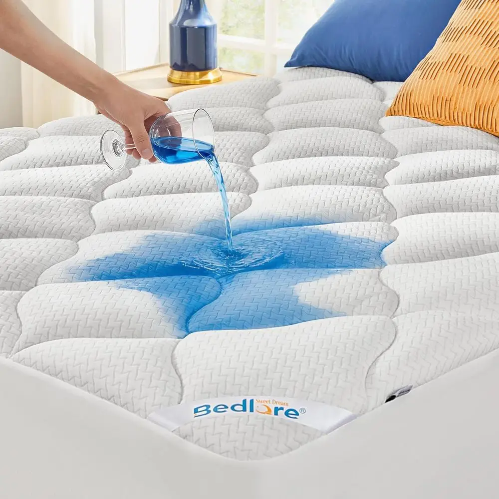 

Универсальный стеганый наматрасник с глубоким карманом 6-15 дюймов, дышащий и бесшумный, можно стирать в машине