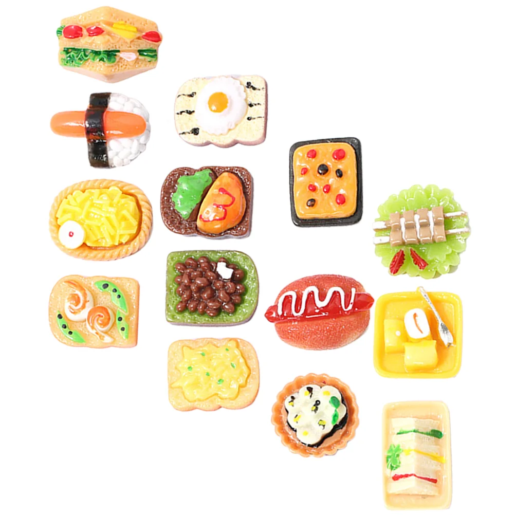 Simulated Bread Resin Fake Food Ornament Mini House Accessories Kitchen Miniature Prop Decorations Decorative Model Pizza