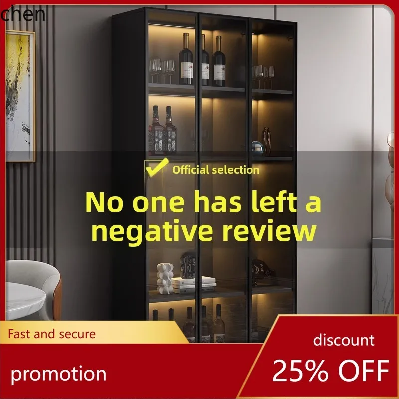 CZ Wine Cabinet with Glass Door Wall-Mounted Integrated Display Cabinet Modern Simple High-End Wine Rack Storage Cabinet
