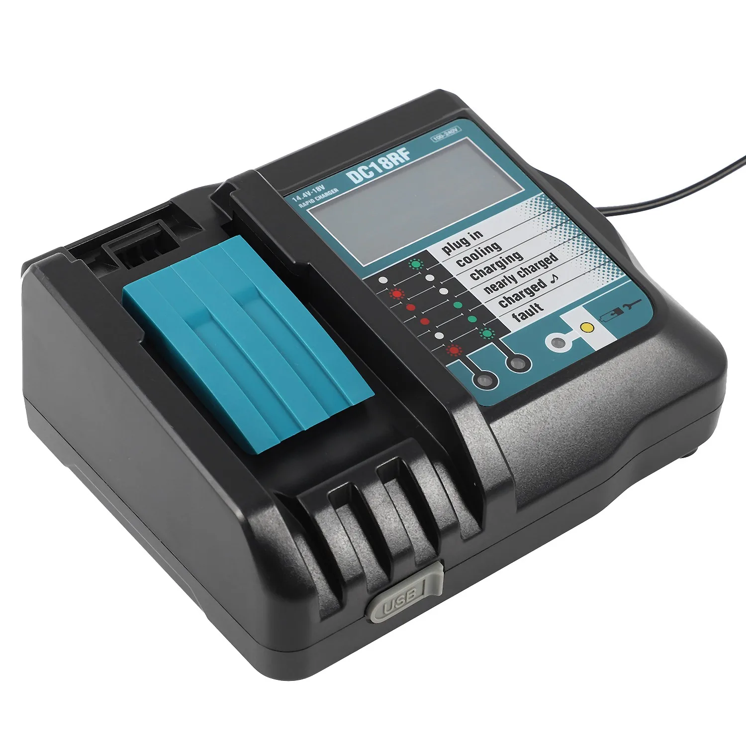 A41Z-14.4V 18V Li- Battery Charger Voltage Current Lcd Digital Display For  Dc18rf Bl1830 Bl1815 Bl1430 Dc14sa Dc18sc D