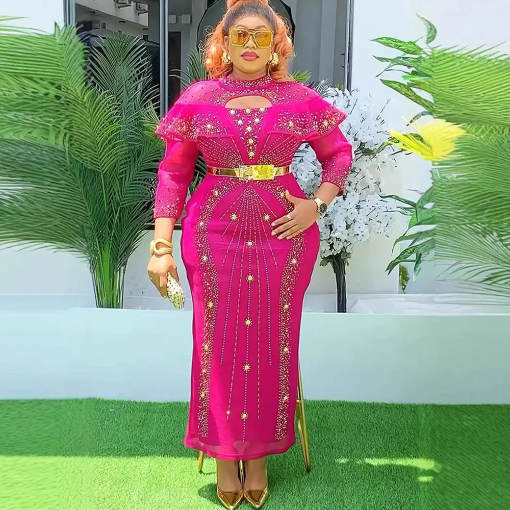 Vestidos de fiesta africanos de talla grande para mujer, nueva moda Dashiki Ankara, vestido de noche de boda, vestido Maxi musulmán turco elegante 2025