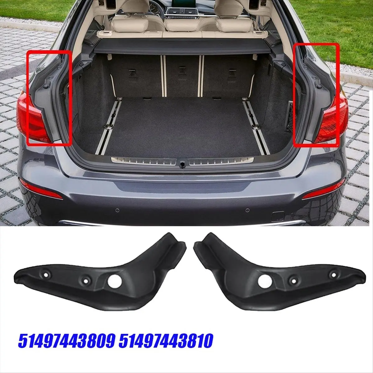 Compatible Left Rear Tail Light Gutter Cover Panel 51497443809 for 3 Series F34 GT 2013-2024 Baffle Drainage Channel