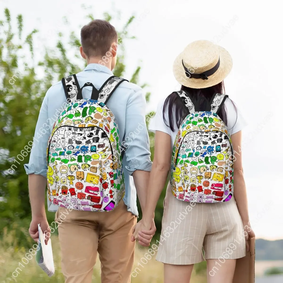 BFDI Inanimate Insanity All Characters Cooler Rucksack Sport Business Battle for Dream Island Tagesrucksack Laptop Computer Umhängetasche